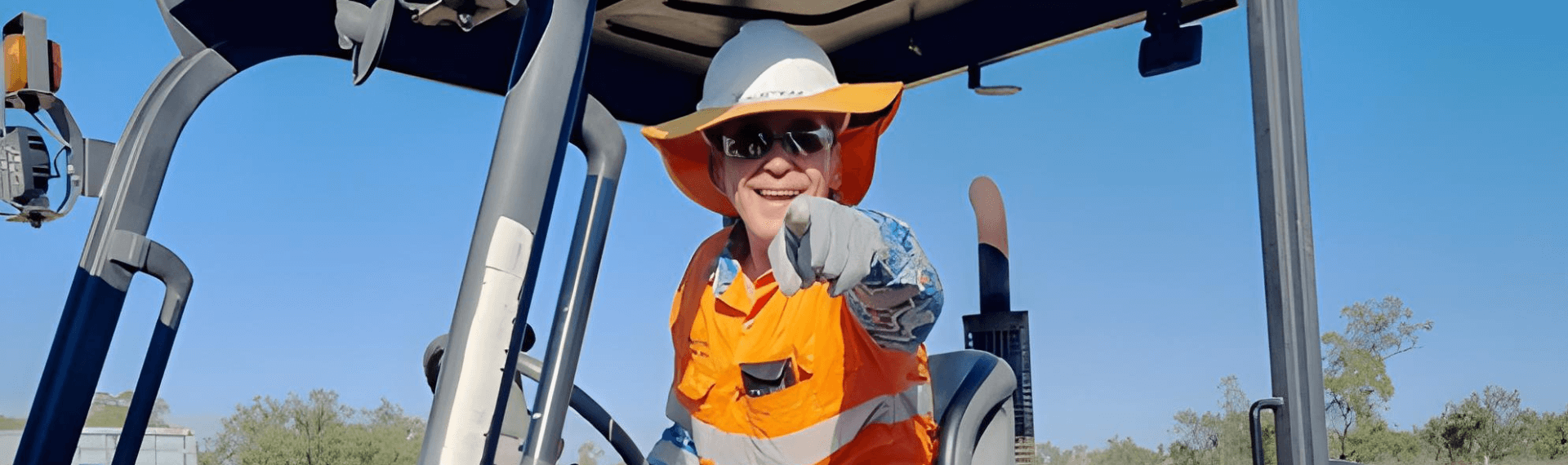 Man on forklift.